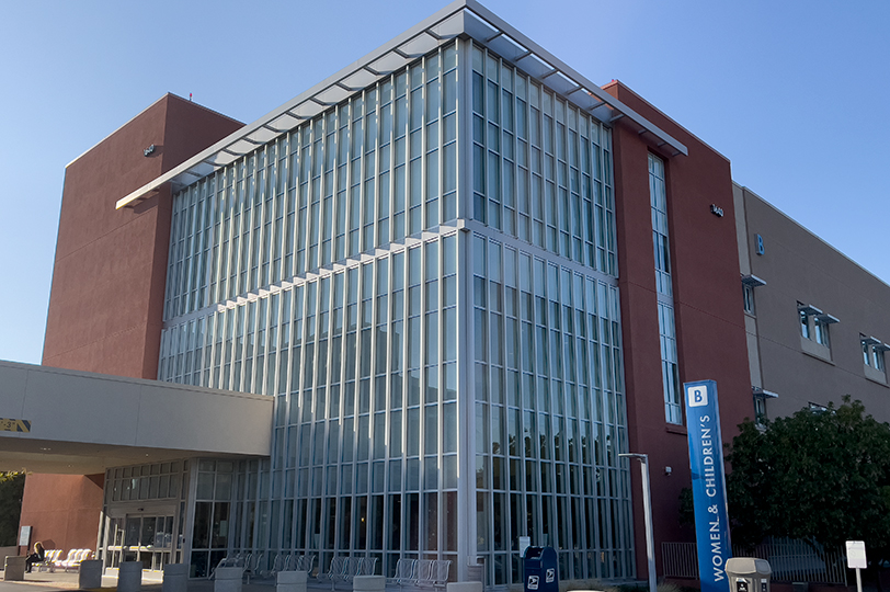 4-story acute care hospital main entrance