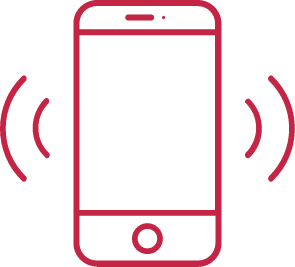 A mobile phone icon representing how communication promotes design
