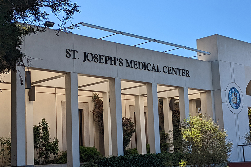 Exterior view of hospital entrance